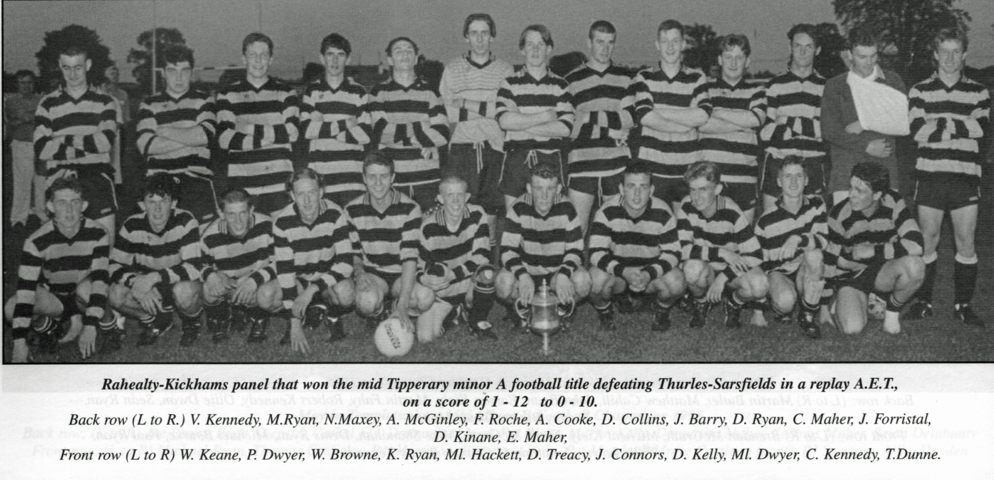 Rahealty Kickhams Minor A Mid Tipperary champions 1996