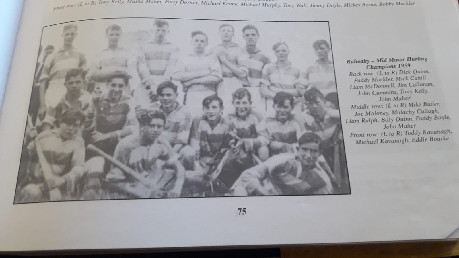 Rahealty - Mid Minor Hurling Champions 1959