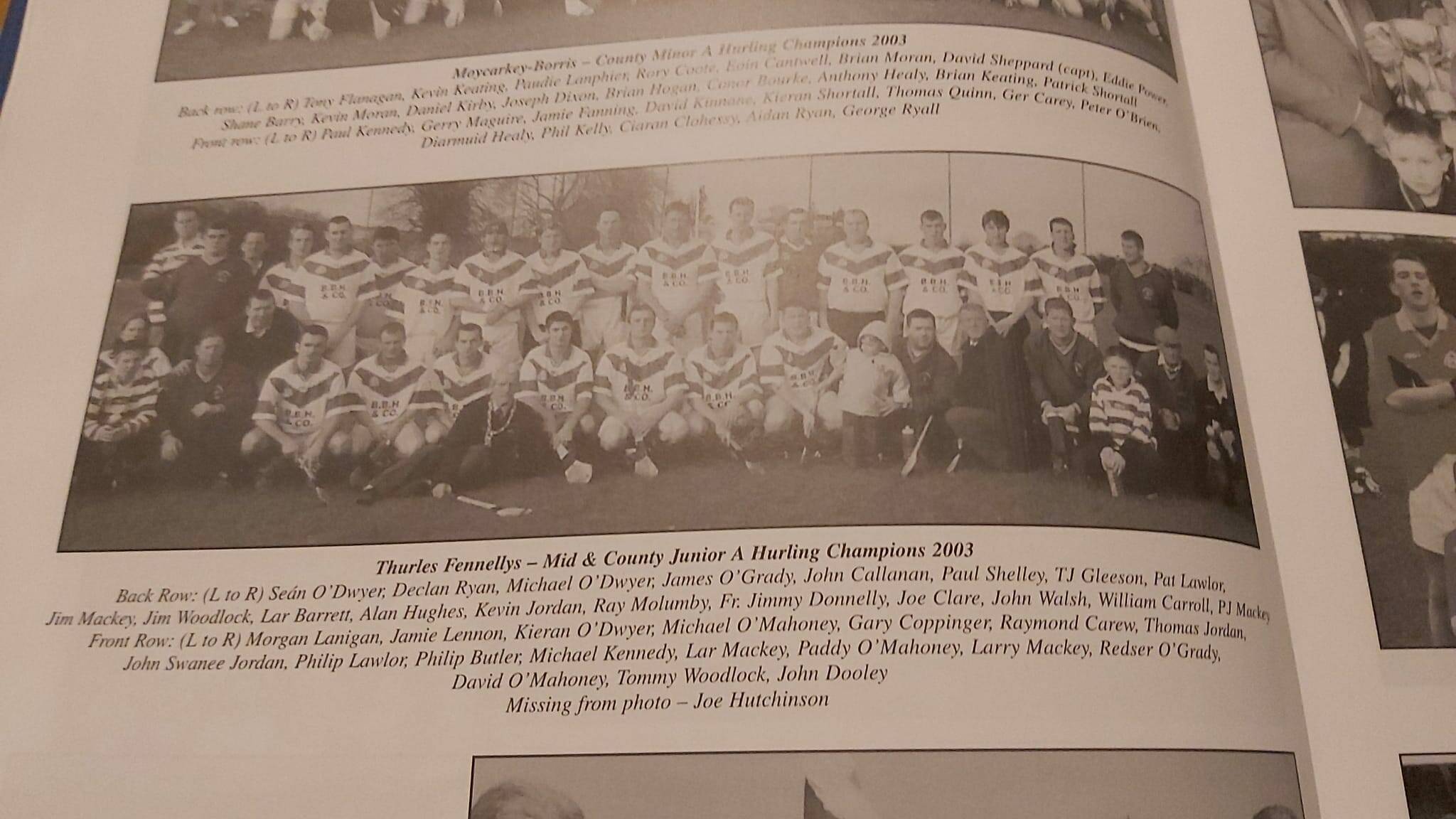 Thurles Fennellys Mid & County Junior A Hurling Champions 2003