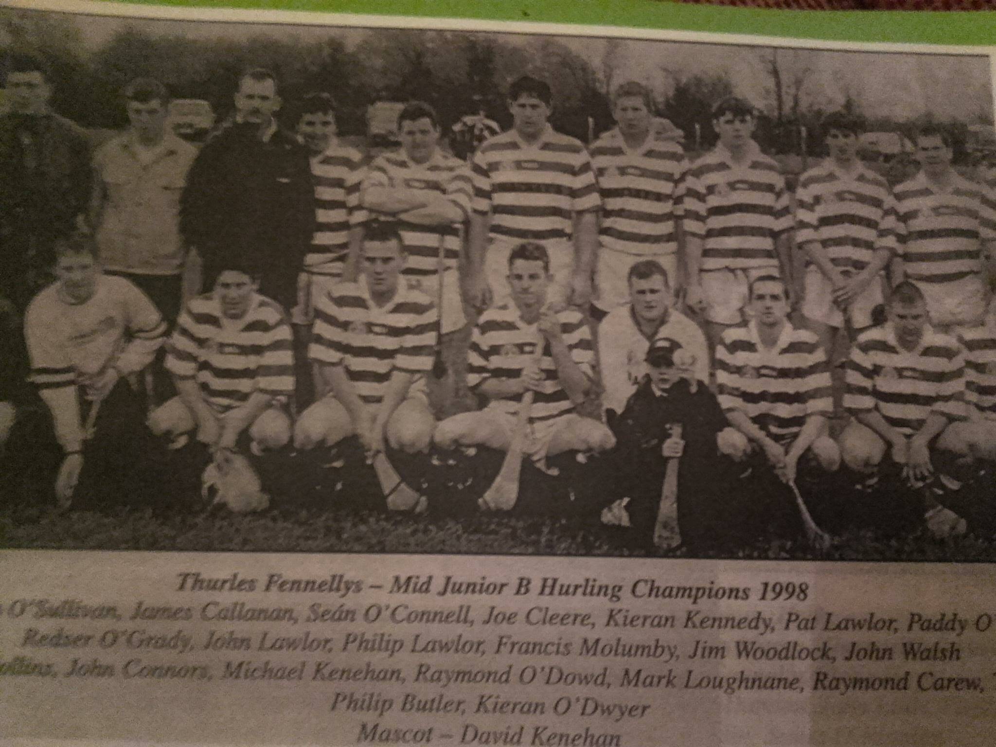 Thurles Fennellys - Mid Junior B Hurling Champions 1998