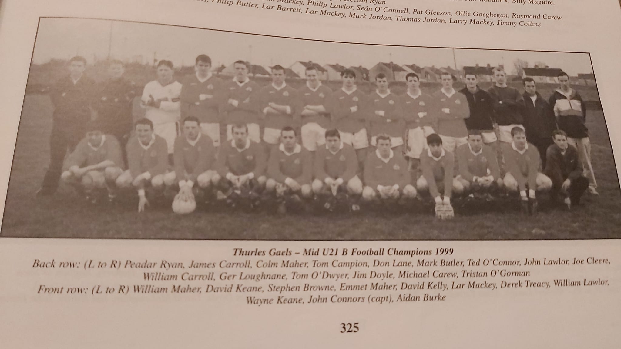 Thurles Gaels Mid u21 B Football Champions 1999