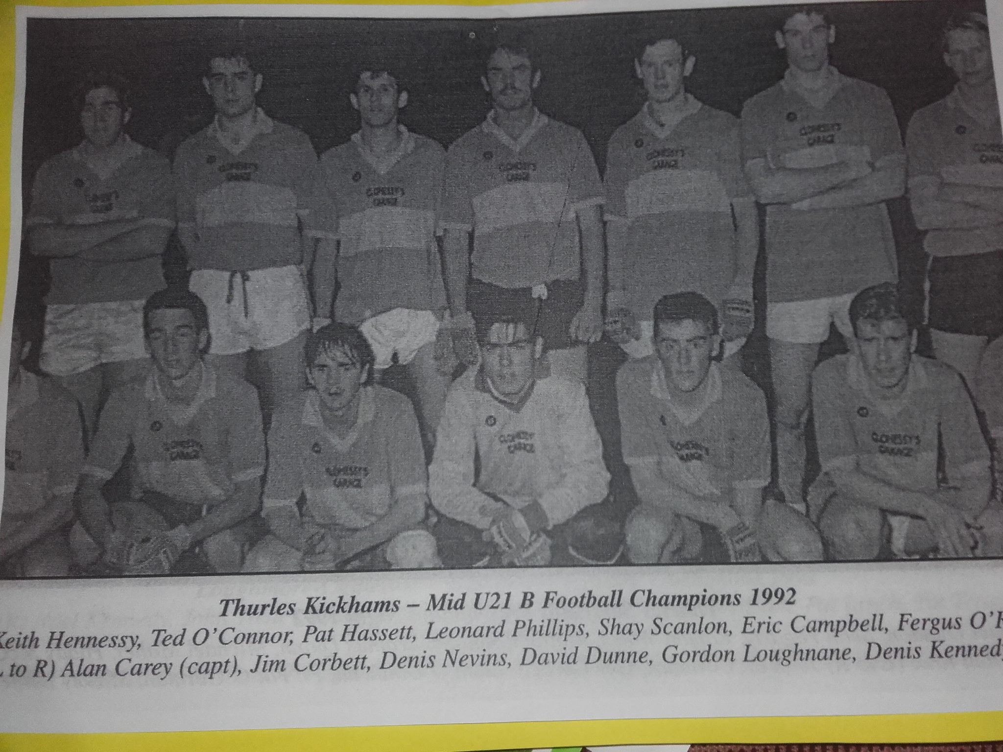 Thurles Kickhams - Mid u21 B Football Champions 1992